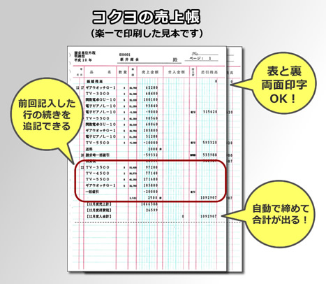 コクヨの元帳印刷 | 楽一情報館で楽一の情報をゲットしよう！