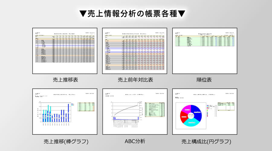 売上分析、販売管理ソフト